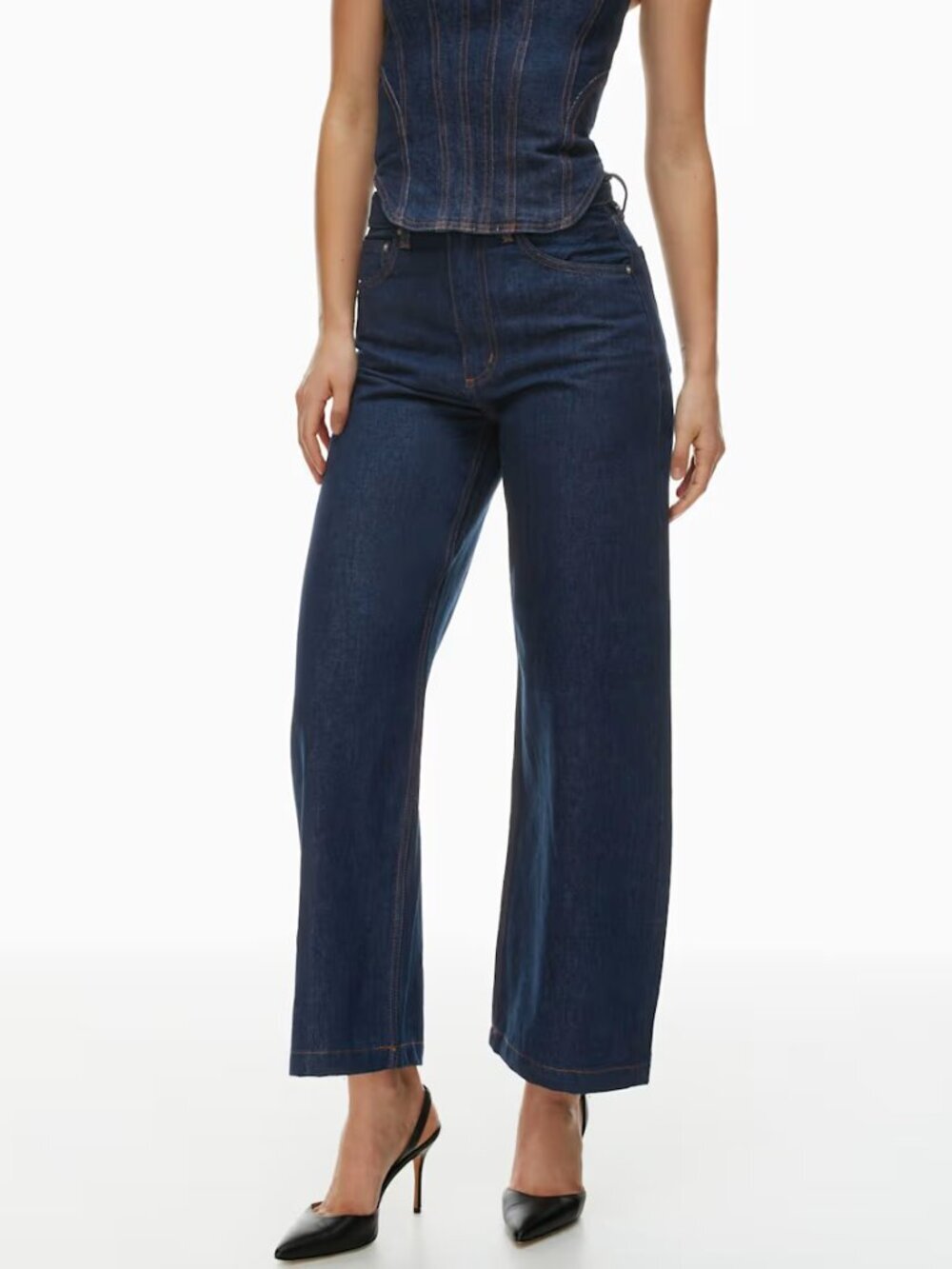 Aritzia Denim Forum Zoe Dark Indigo Wash Super Hi-Rise Baggy Denim Jean - Sz 24